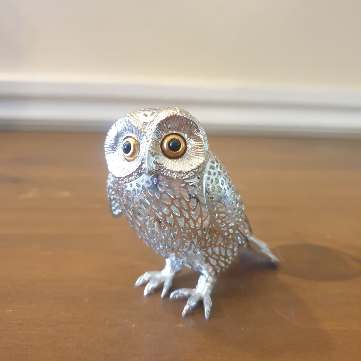 Christofle Paris France Silver Owl Figurine