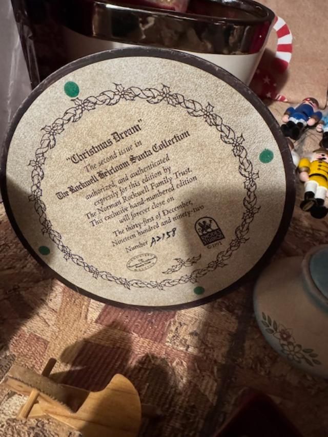 Rockwell Sitting Pretty; Beautiful Dreamers Collection; Heirloom Santa Collection Christmas Dream