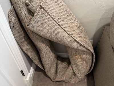 Neutral Woven Chunky Knit Area Rug 9’ x 12’ .