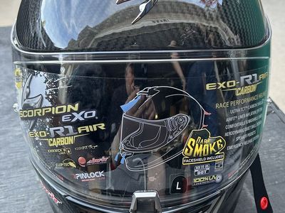 Scorpion EXO-R1 Air Carbon Fiber Full Face Helmet - Large, Black, Race Performance