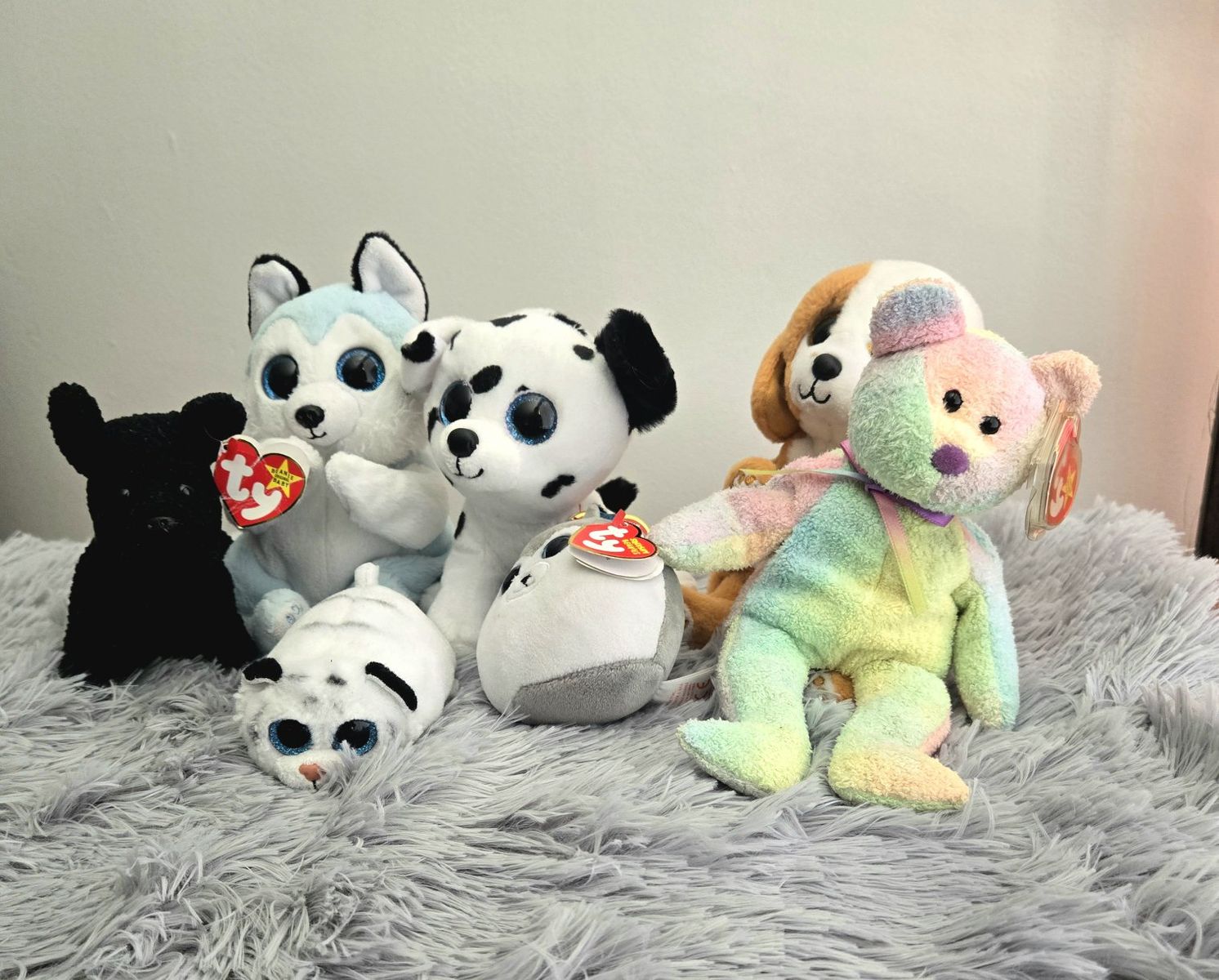 Large Bundle of TY Beanie Babies & Boos – 7 Total (2) 1990's OG's