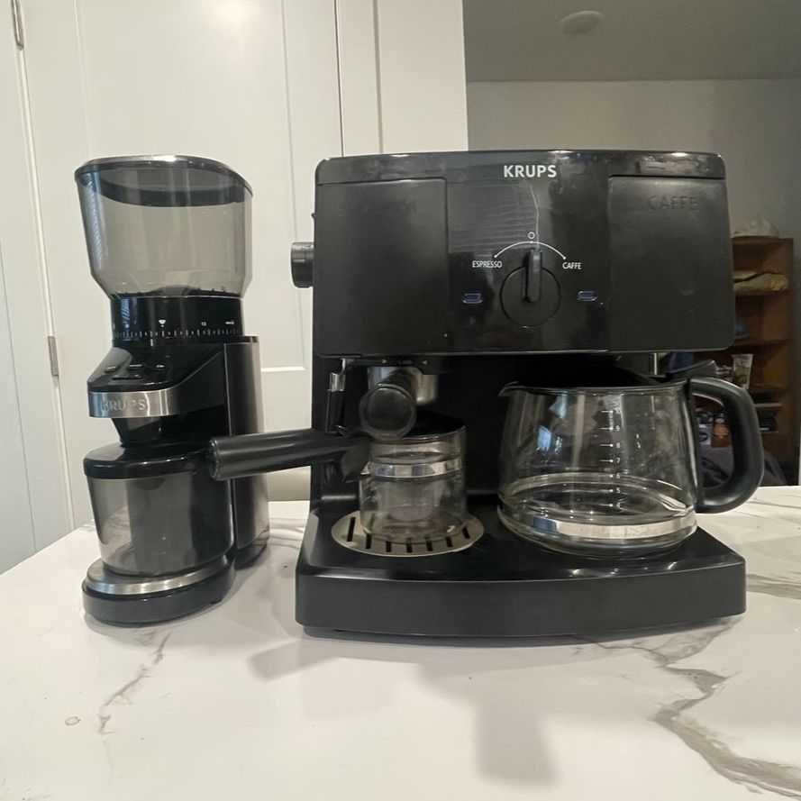 KRUPS Espresso Machine & Coffee Maker With KRUPS Digital Auto Dose Grinder with Scale