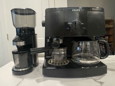 KRUPS Espresso Machine & Coffee Maker With KRUPS Digital Auto Dose Grinder with Scale