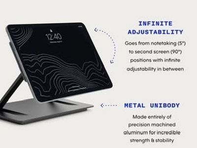 Lab22 Infinity Adjust Stand for iPad Pro 12.9" (3rd-6th Gen) - Metal Unibody, 360° Pivot