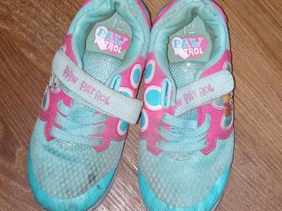 Paw Patrol Girls Size 12 Light Blue Pink Hook-and-Loop Sneakers