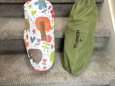 HOMFUL Ultralight Portable Folding Camping Cot Bed - Elephant Pattern & Green