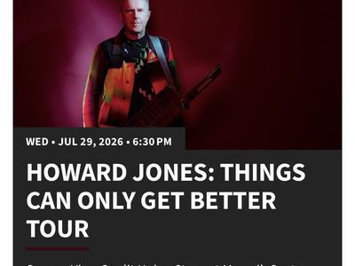 Two reserved tickets to Howard Jones, 7/29 Maverik Center *Under Face Value*