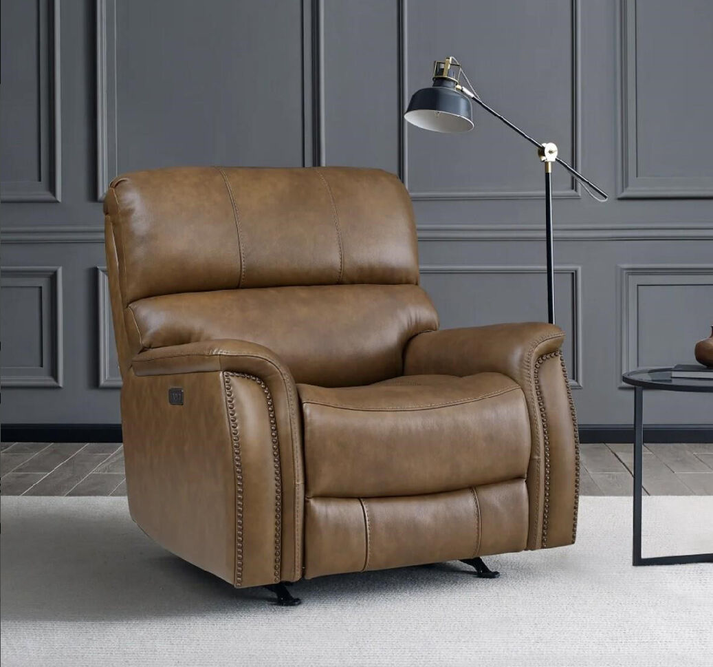 Barcalounger Presley Top Grain Leather Power Recliner Chair 40x38in