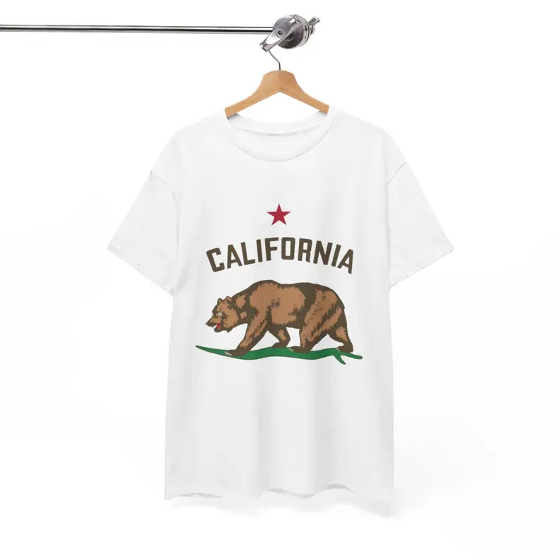 California Bear Tee 100% Cotton, Multiple Colors - FREE SHIPPING