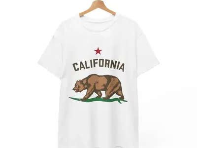 California Bear Tee 100% Cotton, Multiple Colors - FREE SHIPPING