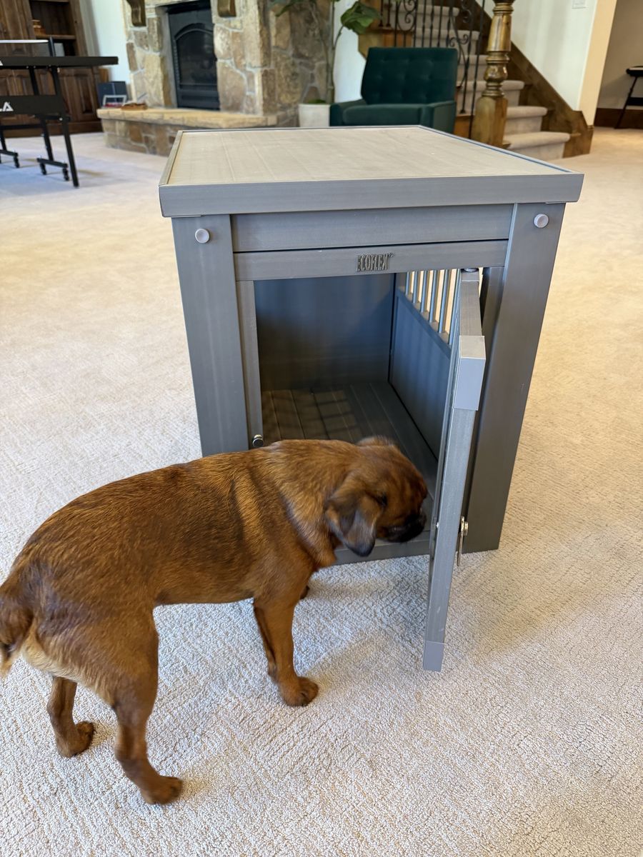 ECOFLEX Grey Pet Crate End Table Small - Durable & Stylish Dog Kennel Furniture