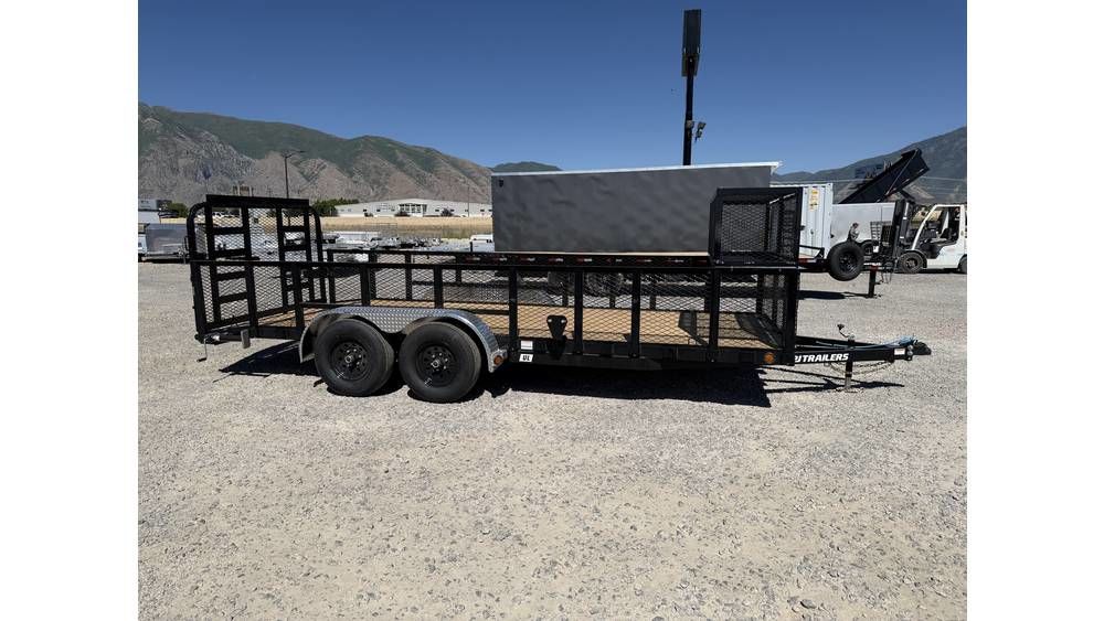2027 PJ Trailers 7 X 18 UL Black Landscape Utility