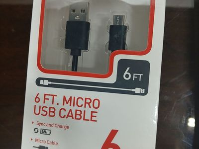 MobilESSENTIALS 6ft Micro USB Sync & Charge Cable for Smart Phones & USB Devices - New