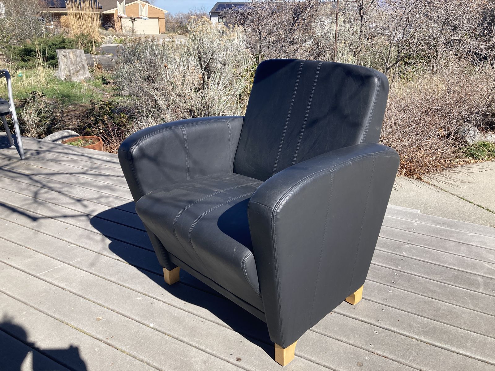 black leather chair
