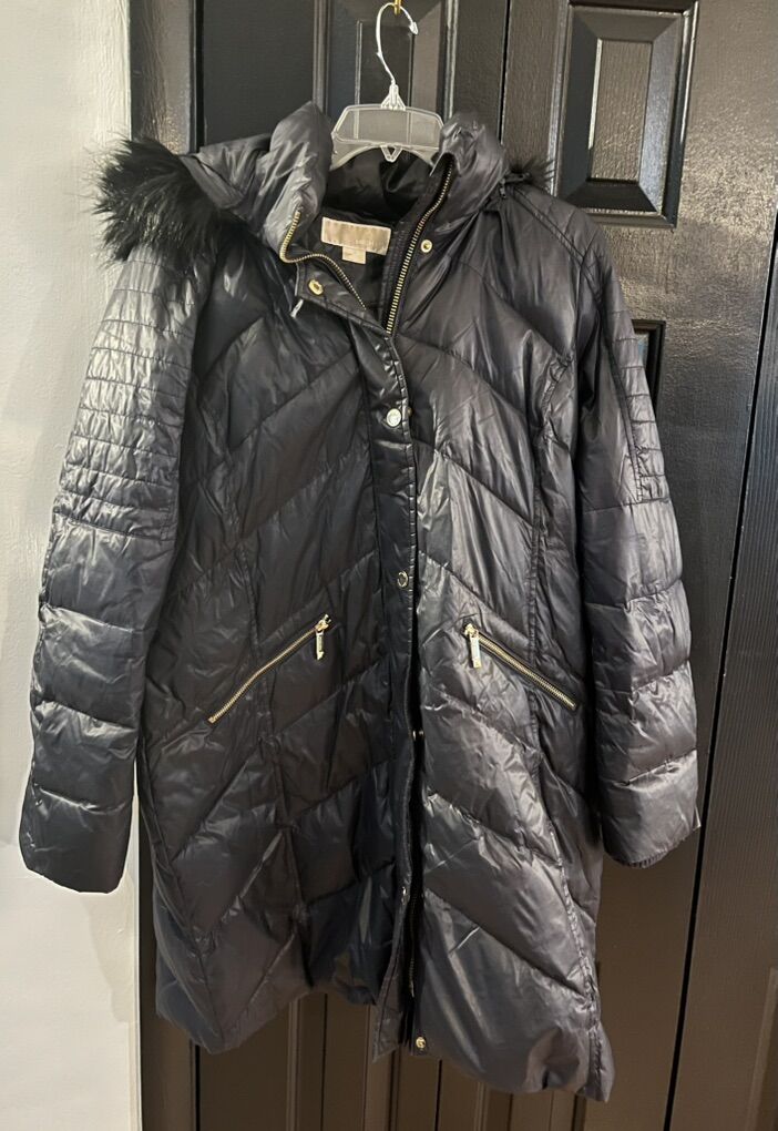 Faux Fur Trim Hooded Puffer Coat  Michael Kors