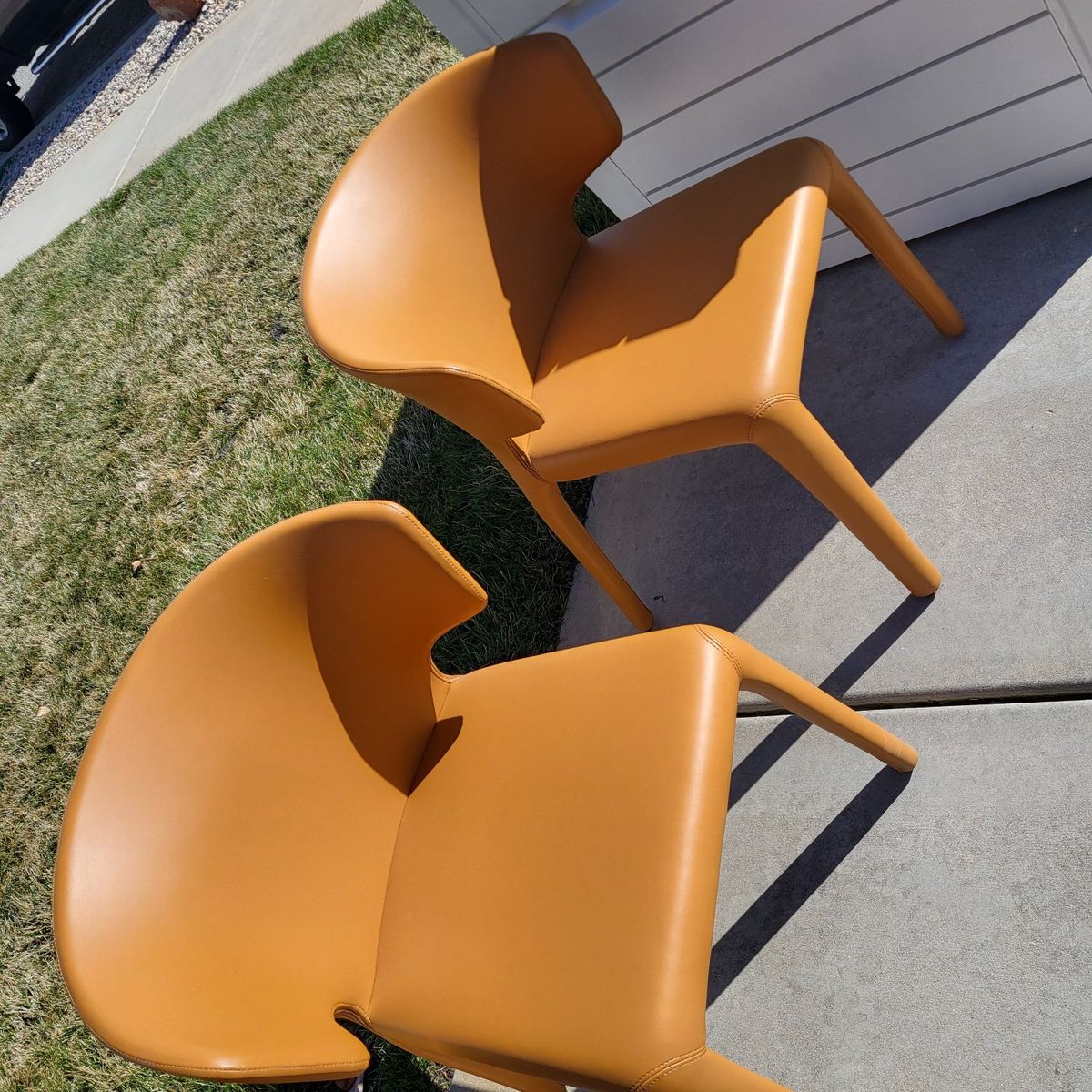 Set of 2** Rustic Leather Dining Chairs