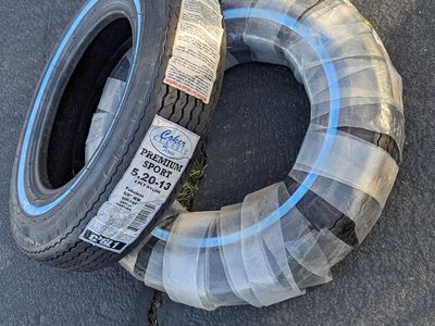 5.20 13 white wall tires two New/lowrider/coker