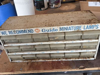 Vintage AC Metal Lamp Display Cabinet with bulbs