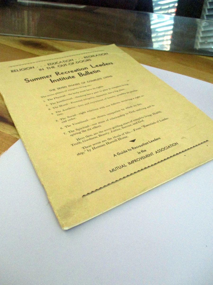 Vintage 1937 LDS MIA Summer Recreation Leaders Institute Bulletin 33p