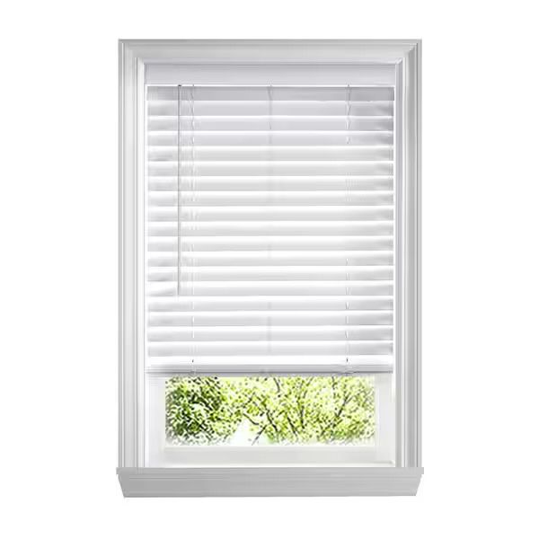 New White Cordless 2 inch Faux Wood Blind 48x48