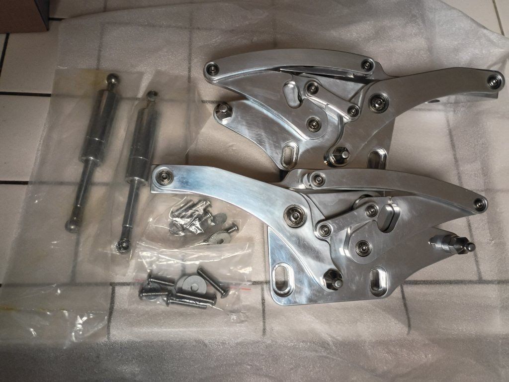 Billet Aluminum Custom Hood Hinges Set with Mounting Hardware fits 1967 to 1970 mustangs