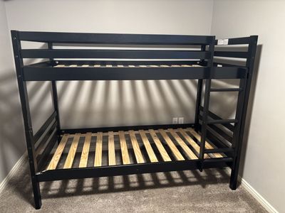 South Shore twin over twin matte black bunk bed