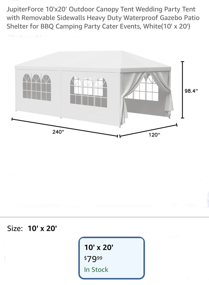 10'x20' Outdoor Canopy Tent