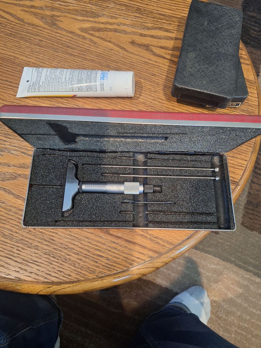 Starret depth micrometer.
