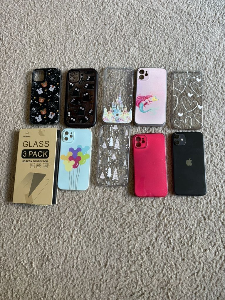 Iphone 11 - 128GB Unlocked - 7 Cases and More