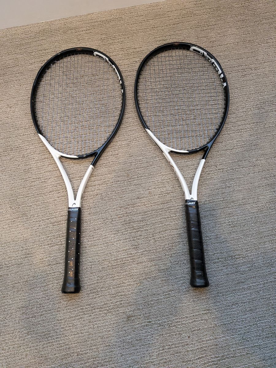 Pair of 2022 HEAD Speed Pro Racquets (Grip 4 1/4) + 3 New Grommet Sets