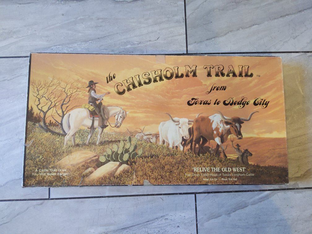 Vintage 1987 The Chisholm Trail Cattle Drive Board Game by Cimarron Co. - Complete Western Fun