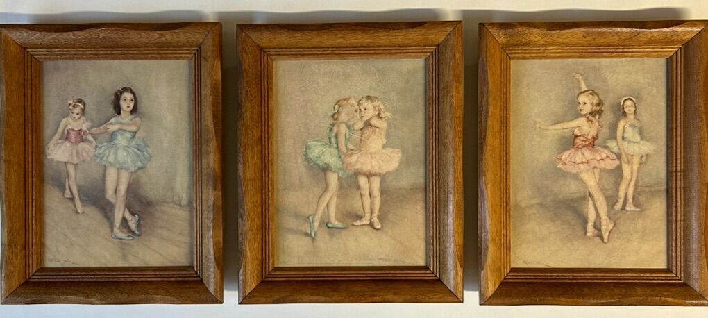 Vintage MCM framed Ballerina Prints Set original