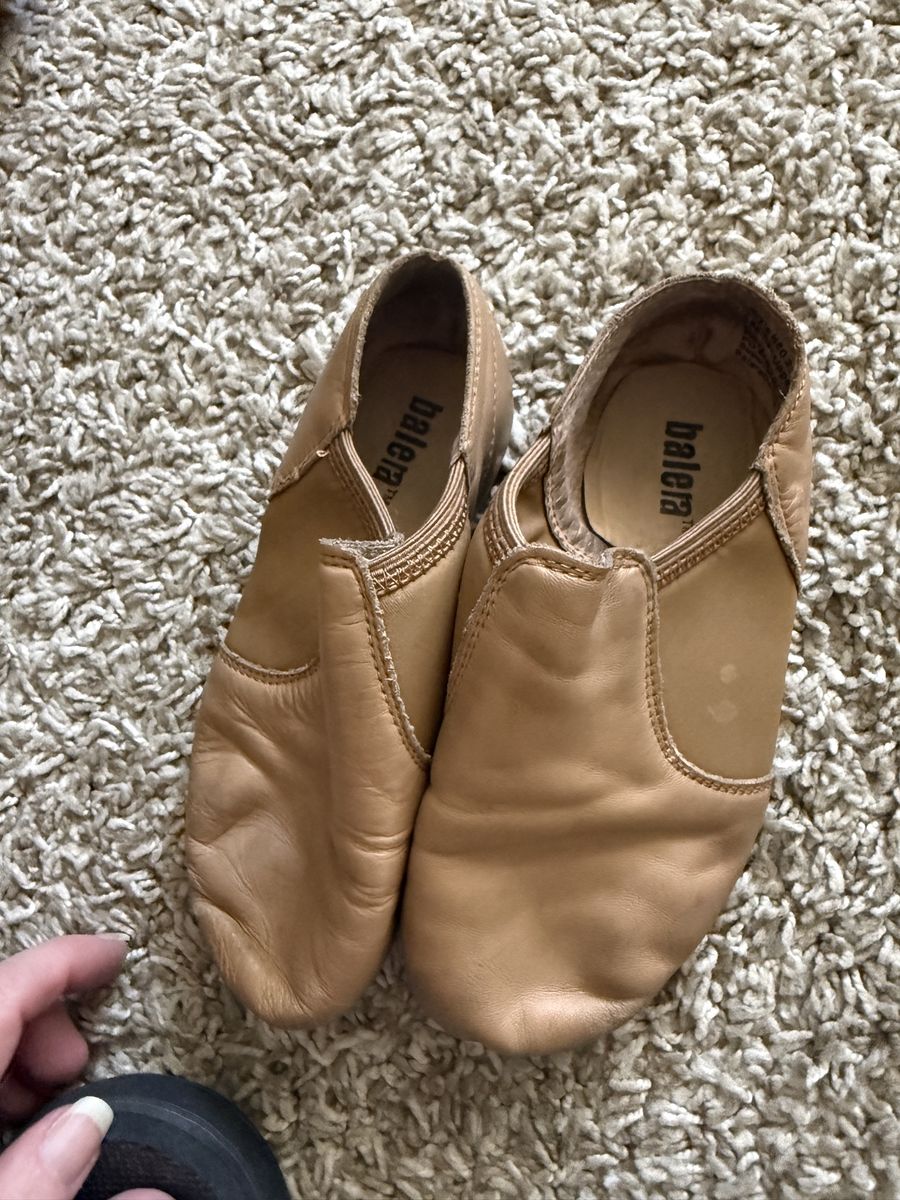 Balera B80.2.5AD Modern Dance Shoes - Tan Leather, Size 2.5 - Excellent Used Condition