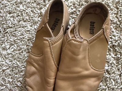 Balera B80.2.5AD Modern Dance Shoes - Tan Leather, Size 2.5 - Excellent Used Condition