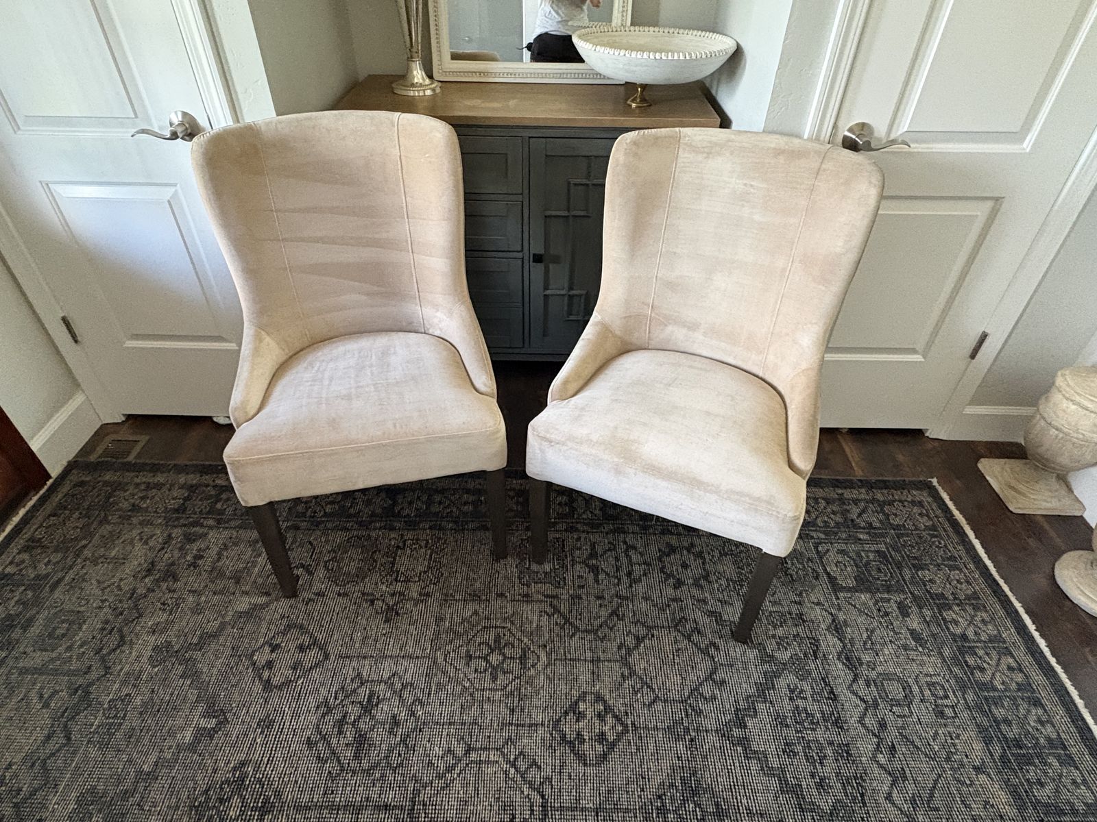 Set of 2 Four Hands Edward Dining Chairs, taupe $400 cash/venmo in Draper