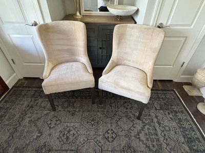 Set of 2 Four Hands Edward Dining Chairs, taupe $400 cash/venmo in Draper