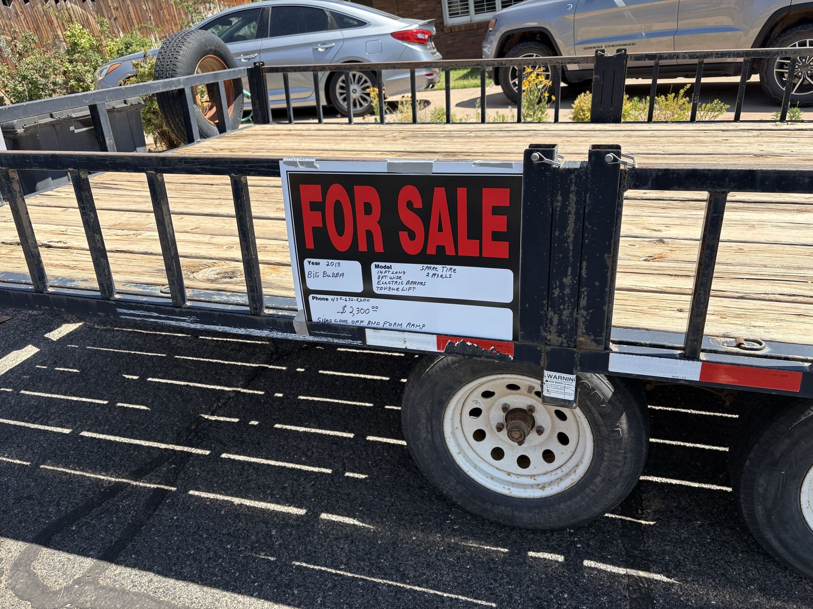 Big Bubba 14x8 tandem wheel trailer