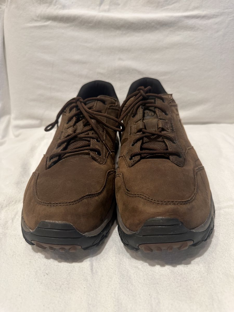 Merrell men’s size 13 brown leather and textile like new hiking shoes