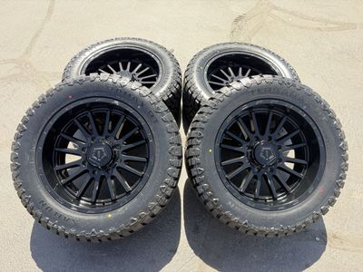 New 33x12.50r20 Terramax RT TIS 567B Black 8x180 Chevy Silverado 2500 3500 GMC Sierra Duramax 2011+ 8 lug wheels and tires