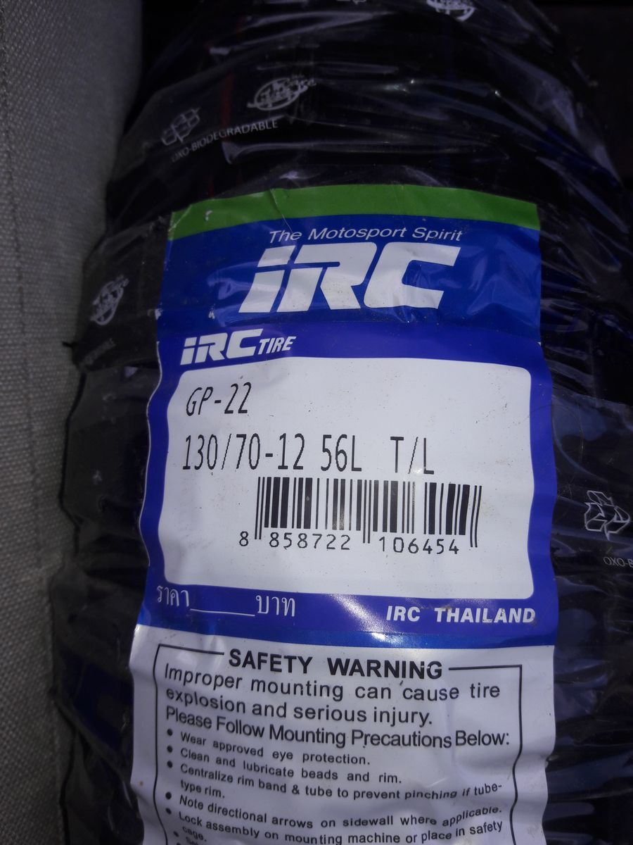 New IRC GP-22 130/70-12 56L T/L Tire