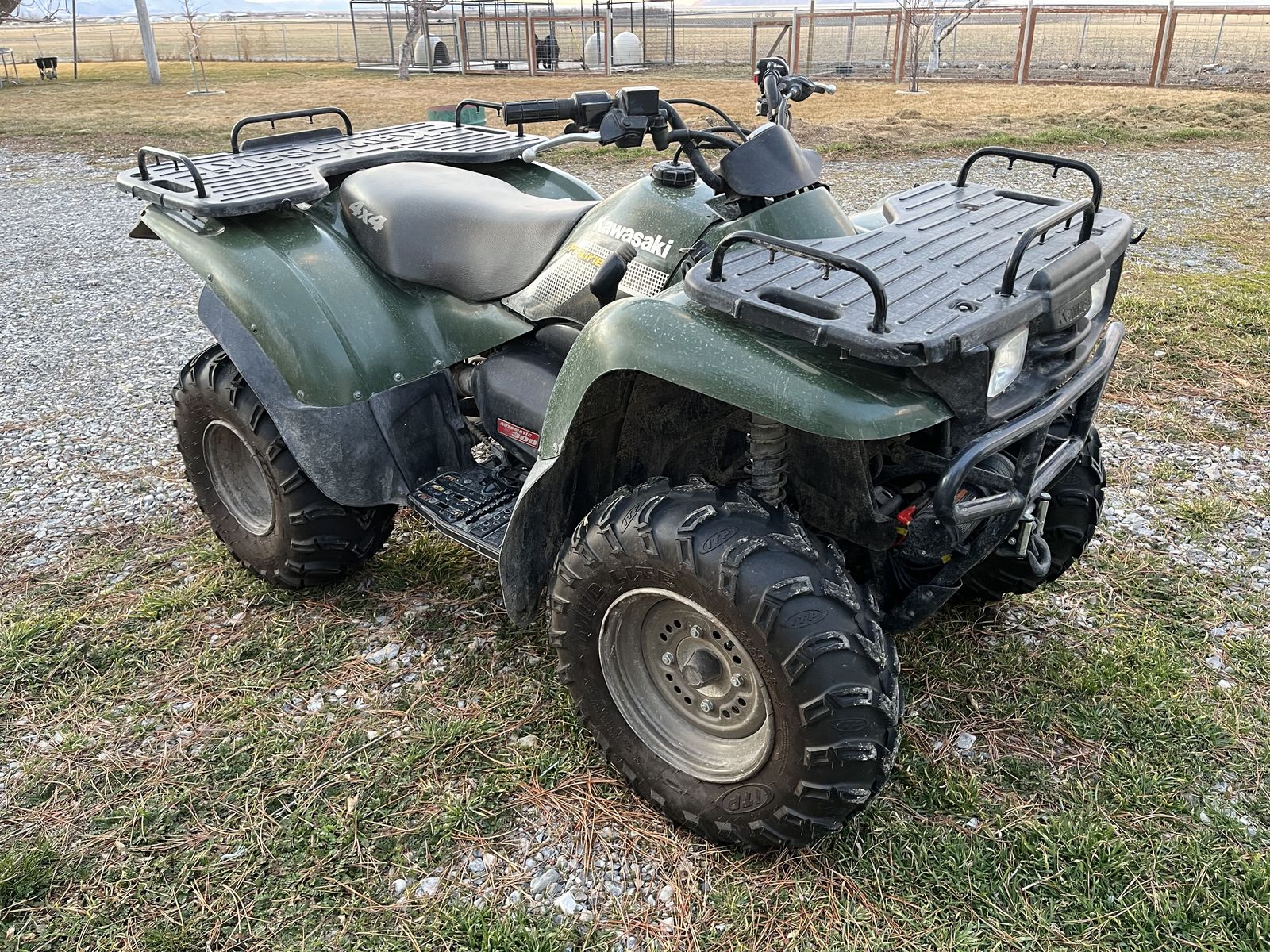 02 Kawasaki Prairie w/ plow