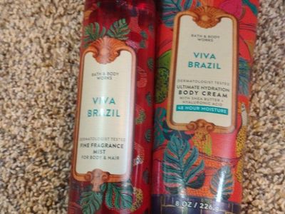 FUNDRAISER-Bath & Body Works Viva Brazil Fine Fragrance Mist & Ultimate Hydration Body Cream Set