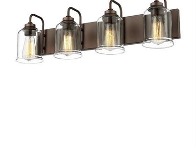 Zeyu Oil Rubbed Bronze Bathroom Vanity Light, 4 Lights
