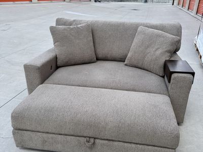 THOMASVILLE GILROY OVERSIZED CHAIR WITH OTTOMAN GREY COSTCO