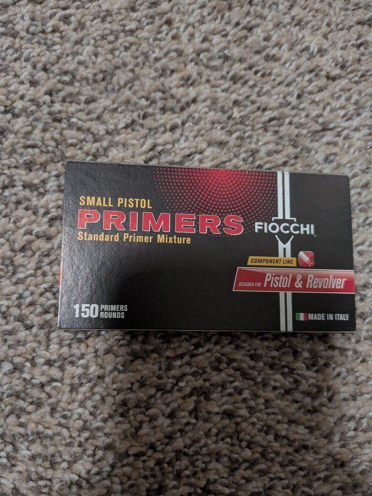 Fiocchi Small Pistol Primers - Standard Primer Mixture & Heavy Metal/Zinc Free, 150 Rounds