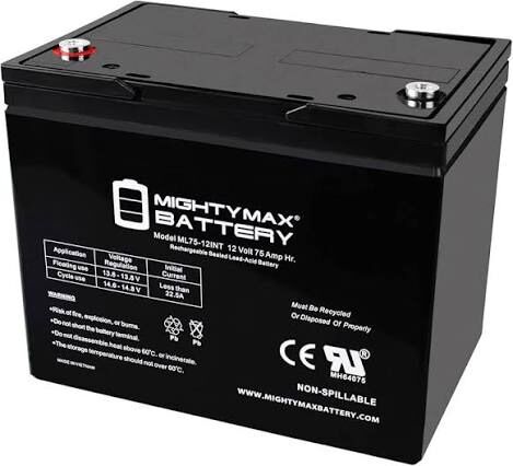 NEW IN BOX - RECHARGEABLE 75ah MIGHTY BATTERY