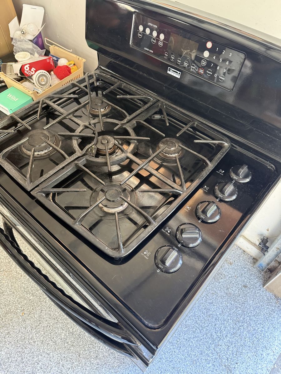Kenmore elite gas range dual oven