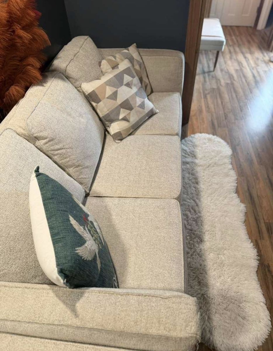 Beige 3-Seat Sofa - Ashy Furniture (Barely Used)