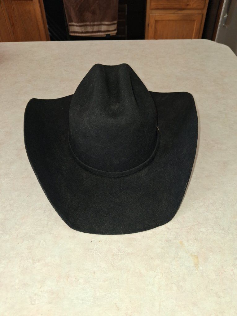 Justin Authentic Western Headwear Black Cowboy Hat Size 7