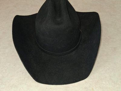 Justin Authentic Western Headwear Black Cowboy Hat Size 7